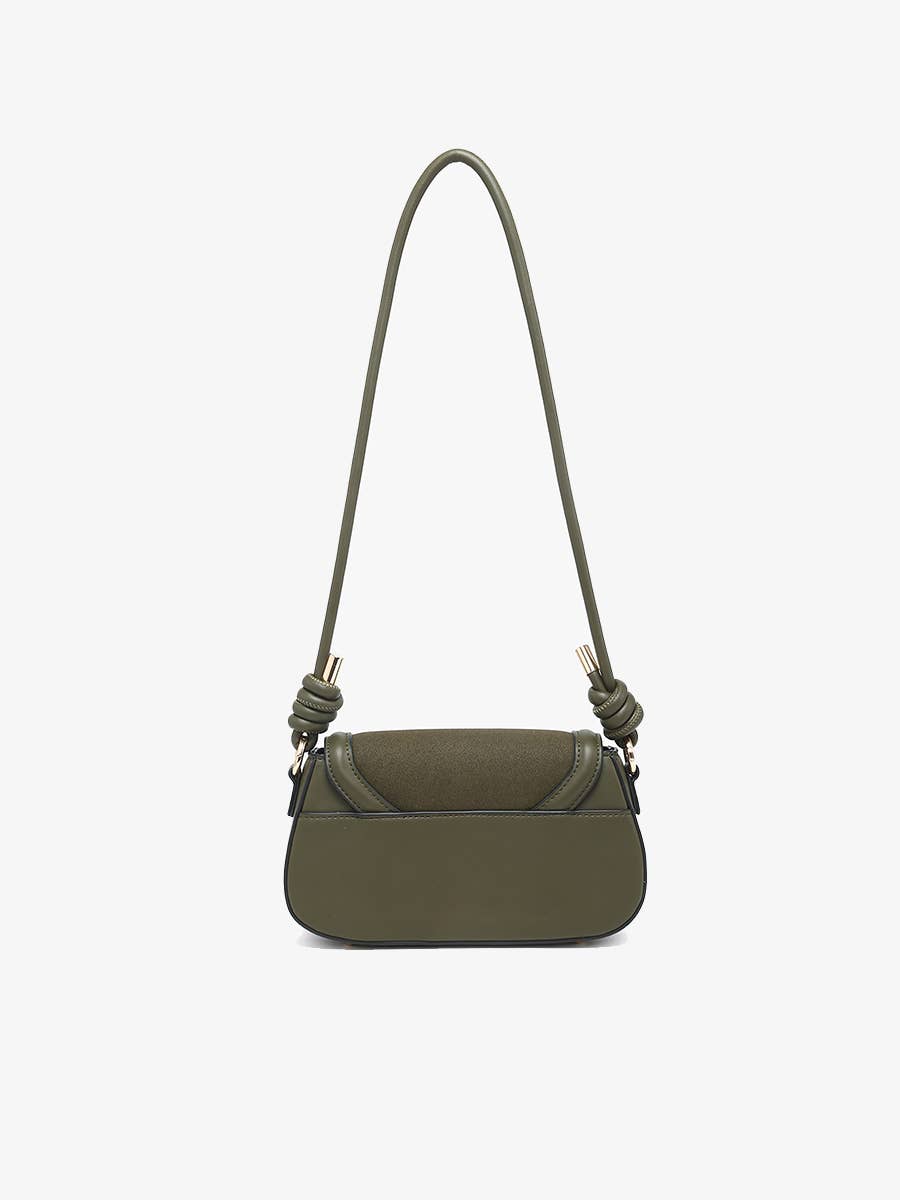 Marina Suede Crossbody Bag w/ Vegan Leather Trim | M2786