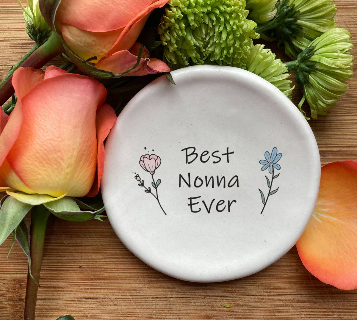 "Best Nonna Ever" Handmade Ceramic Grandparent Dish.