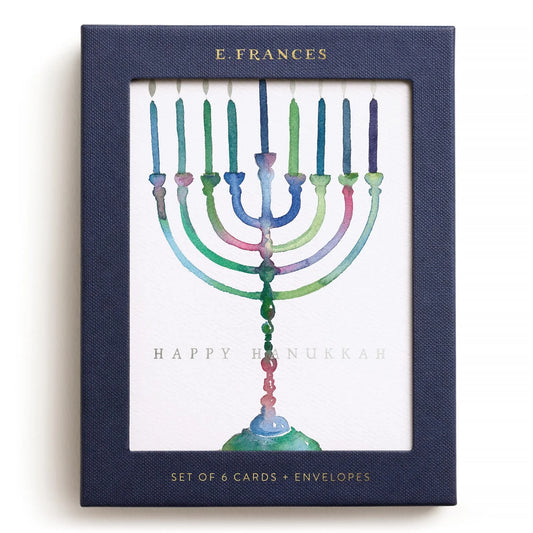 Colorful Menorah - Boxed Set of 6 Cards