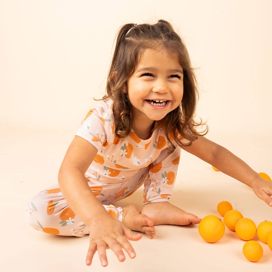 Freshly Squeezed Oranges Bamboo Toddler Pajamas Sleepwear Set