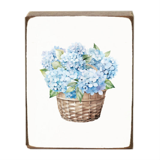 Hydrangea Basket Block Sign