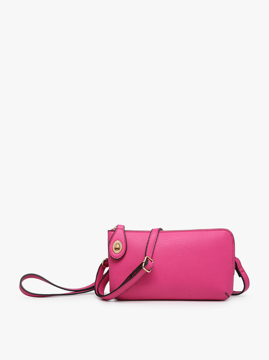 Crossbody Wristlet with Twist Lock Closure - Berry