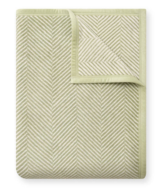 Harborview Herringbone Garden Green Blanket