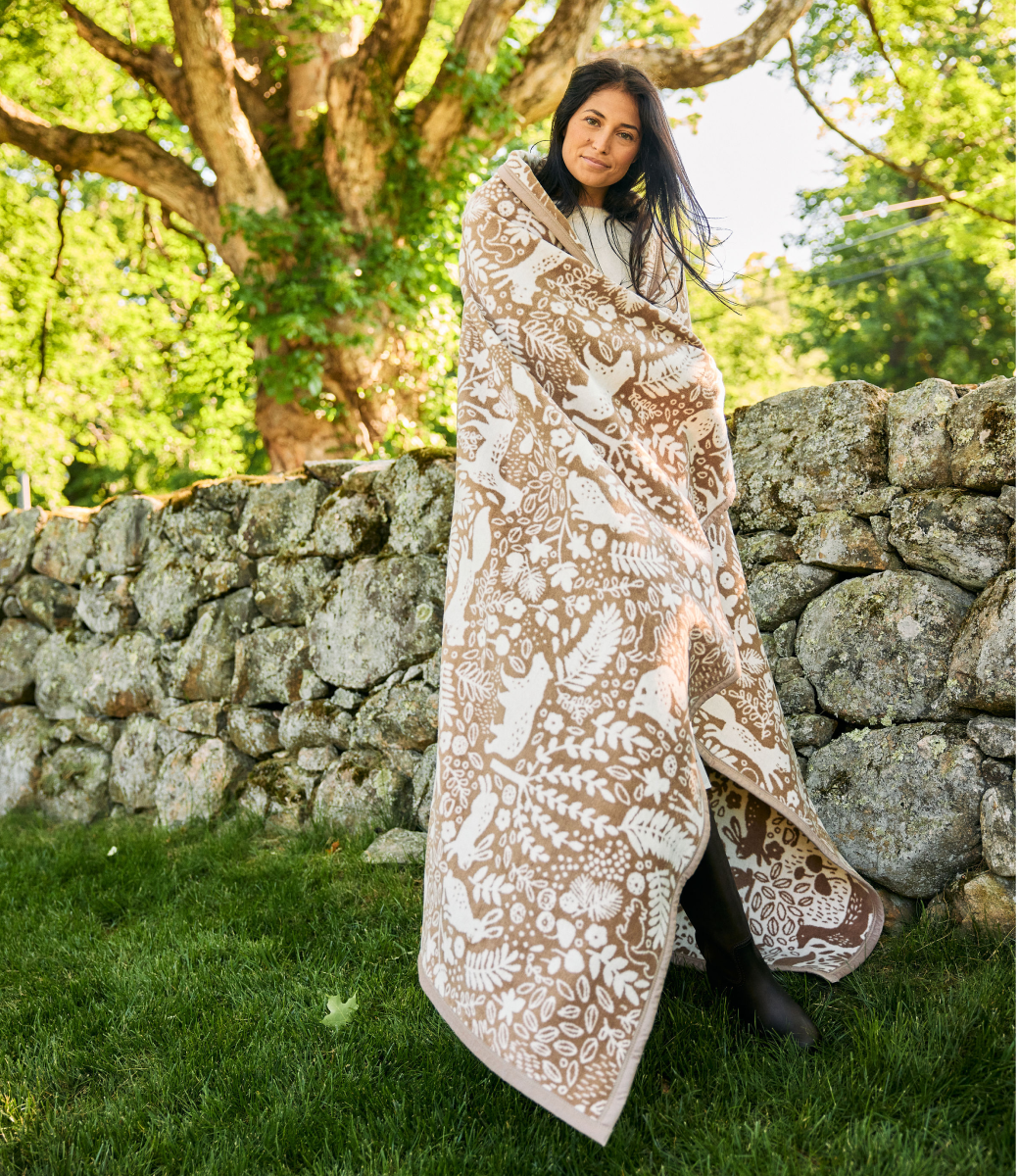 Whimsical Woods Sepia Blanket
