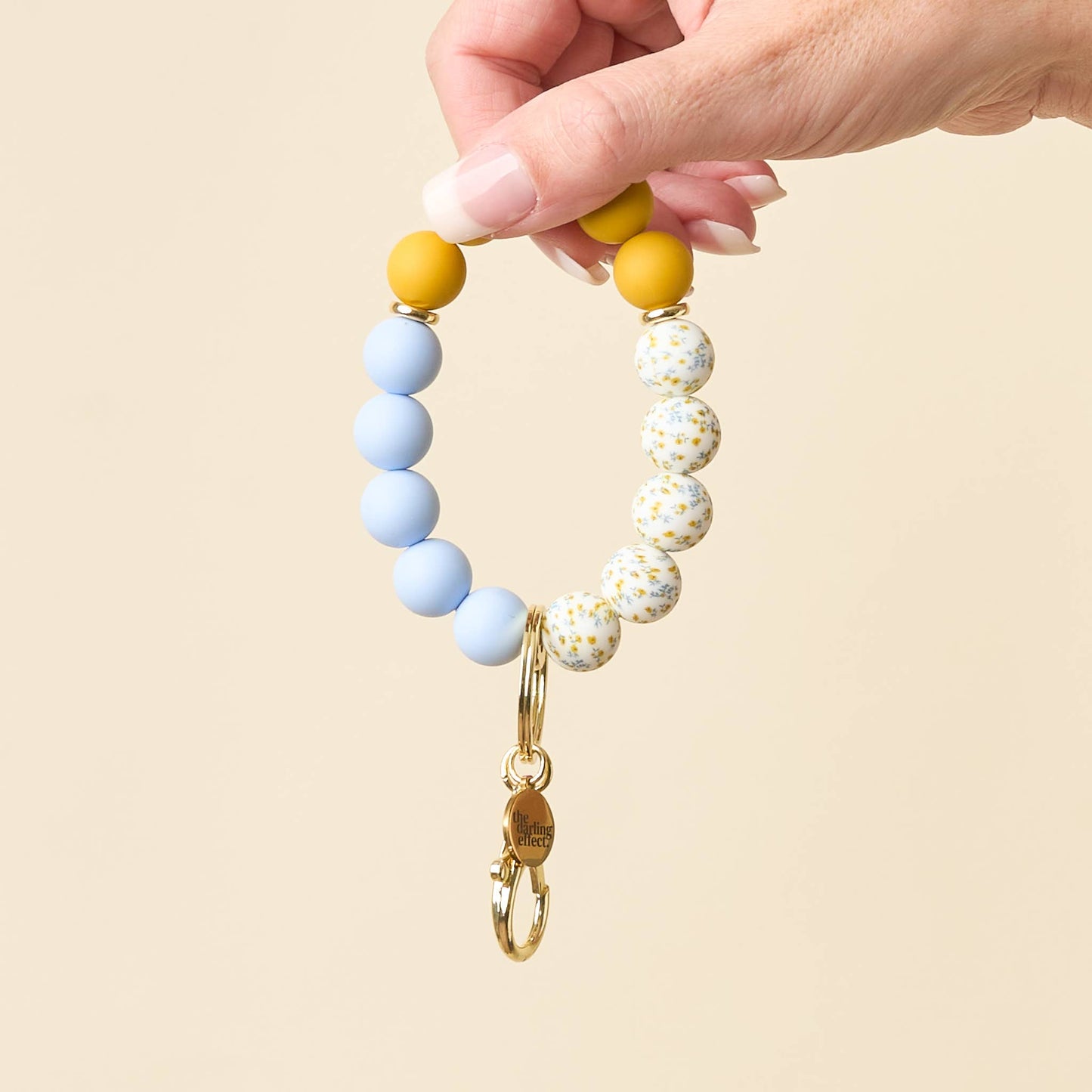 Hands-Free Silicone Bead Keychain Wristlet-Country Cottage