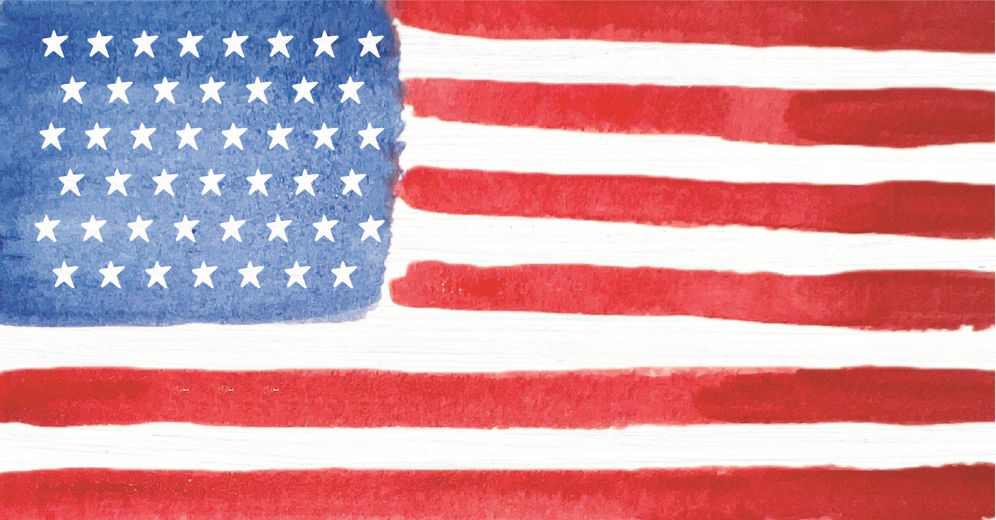American Flag Watercolor Twine Sign