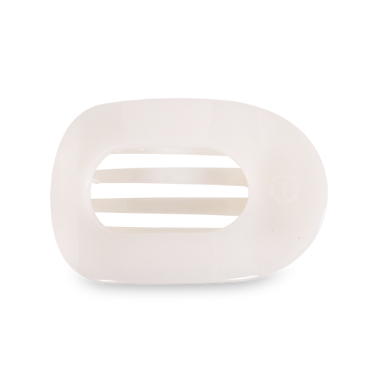 Coconut White Large Round Flat Hair Clip