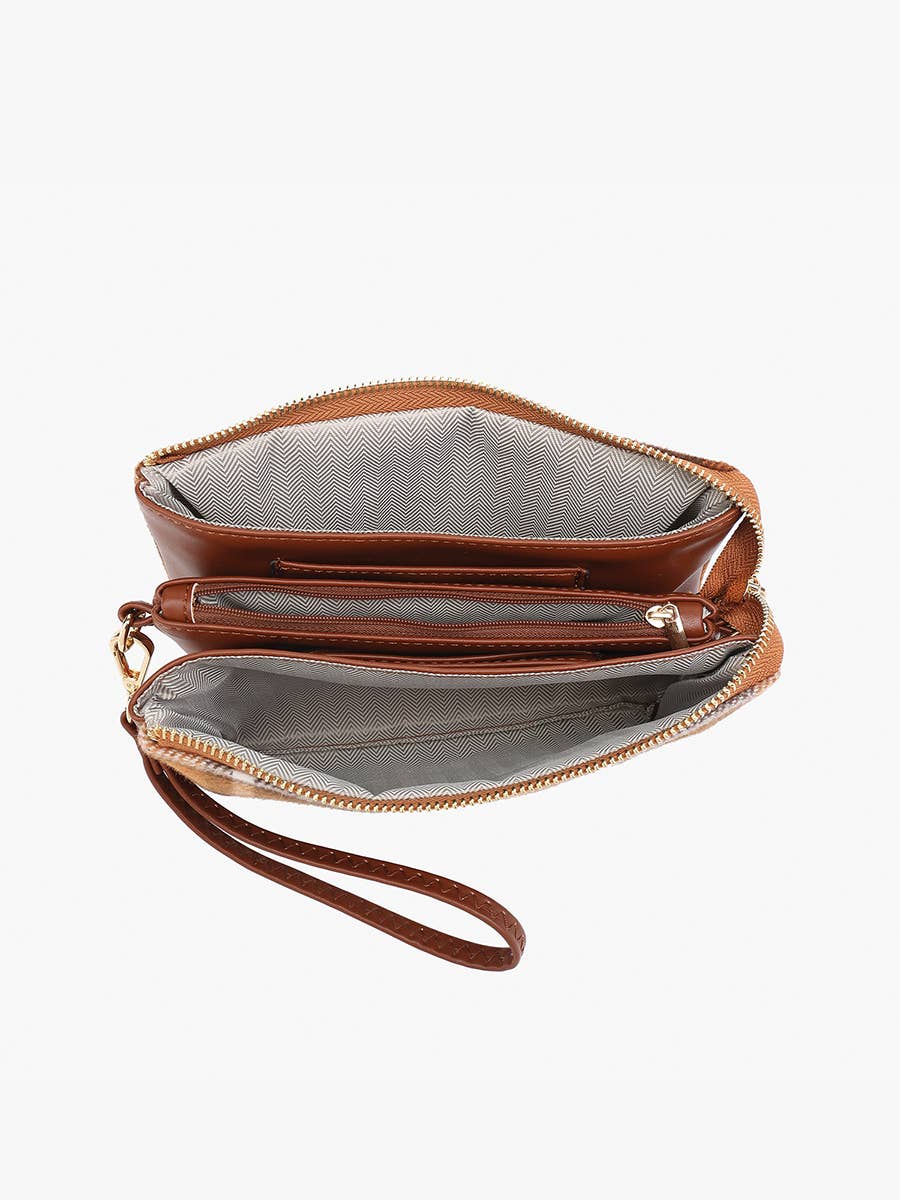 Riley Plaid 3 Compartment Crossbody/Wristlet | M013-PLD