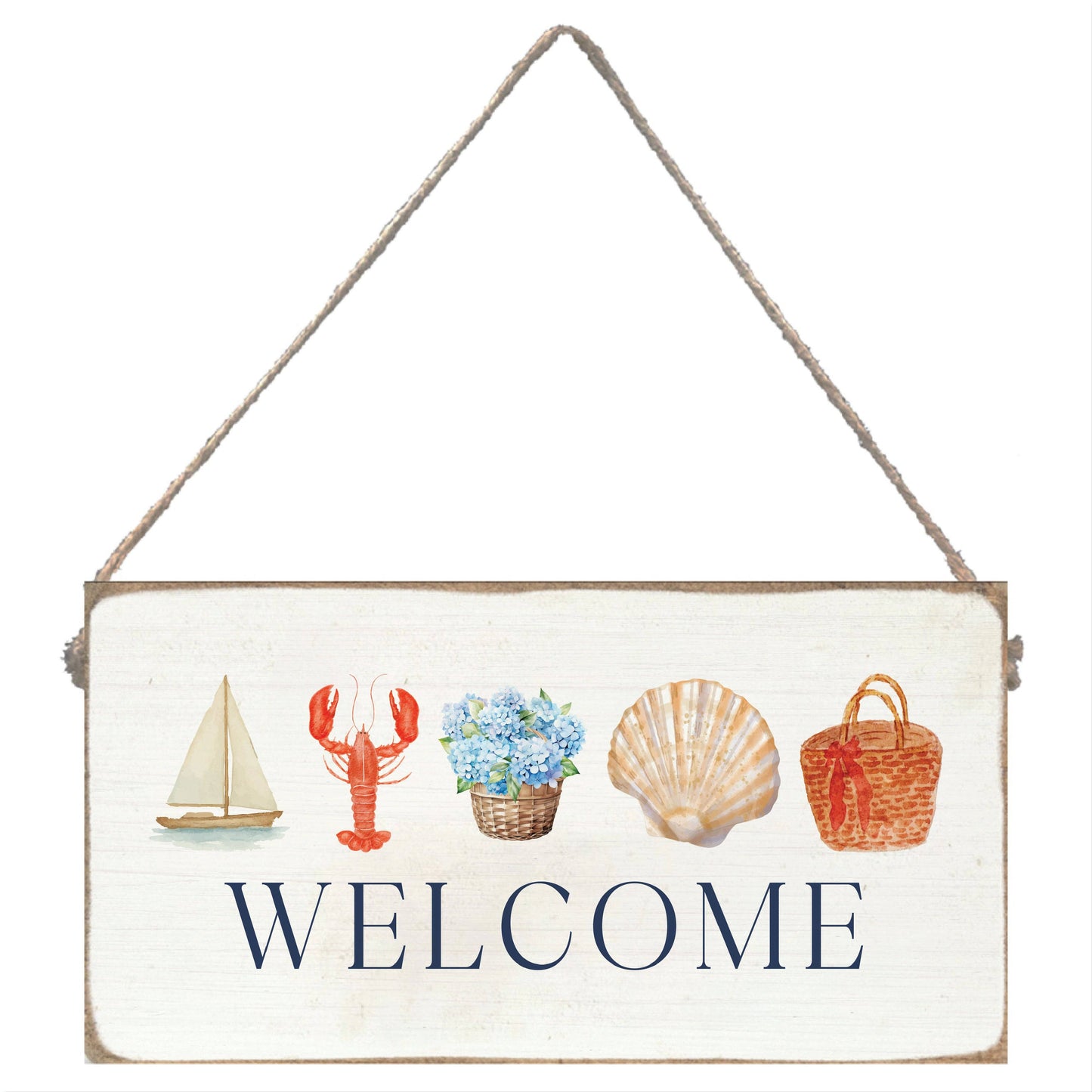 Coastal Icons Welcome Twine Sign