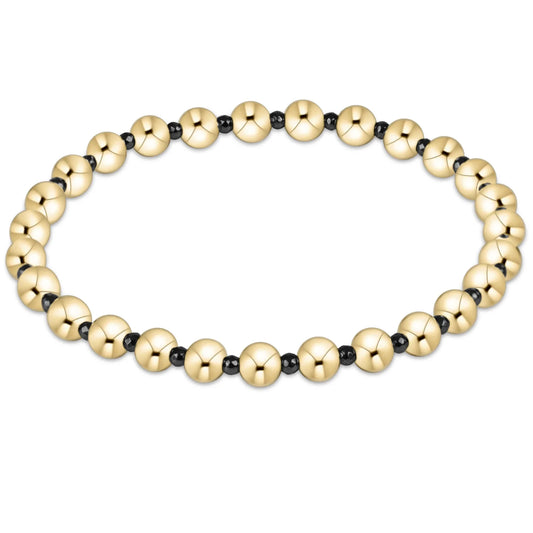 Faceted Hematite Grateful Pattern 5mm Bead Bracelet