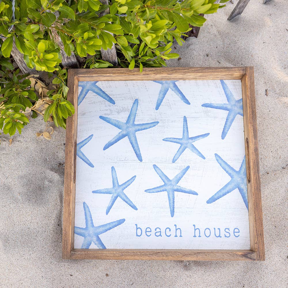 Bonnet Shores Scattered Starfish Wooden Serving Tray