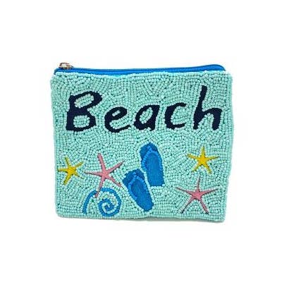 Beach Beaded Coin Pouch