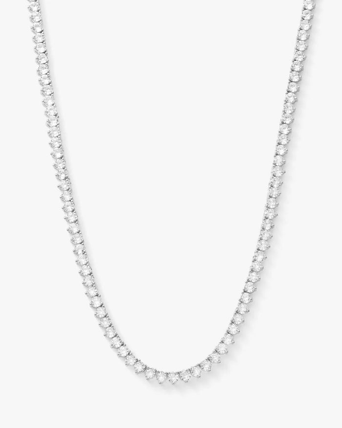 Not Your Basic Tennis Necklace 16" Silver