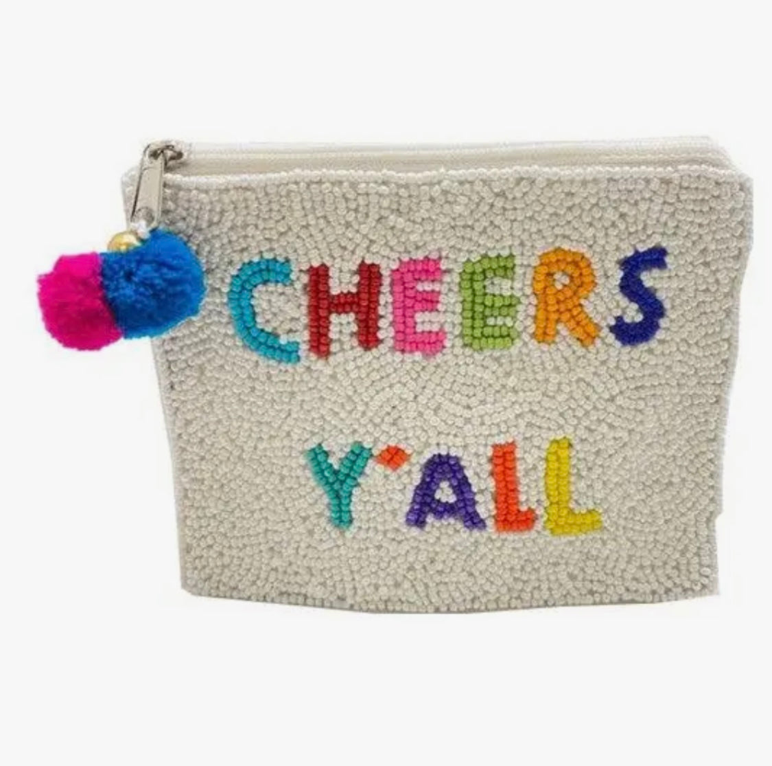 Cheers Y'All Beaded Coin Pouch