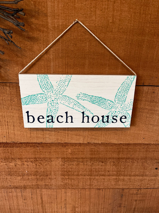 Beach House Starfish Twine Hanging Sign