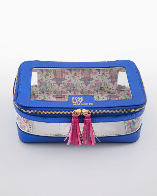 Metallic Blue Tile Storage Bag