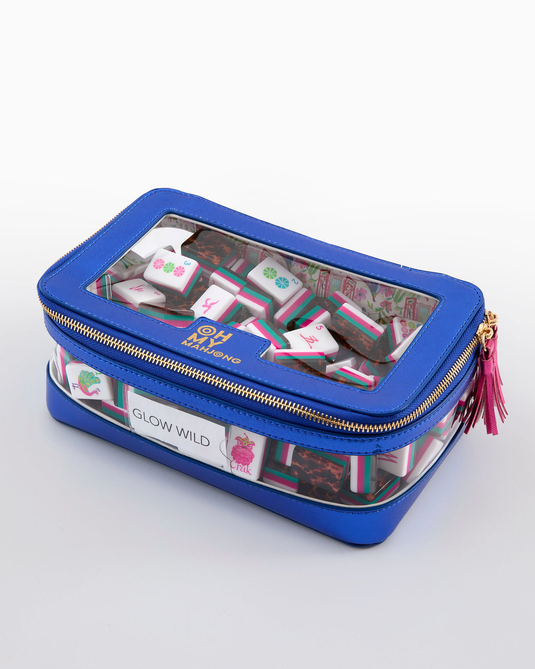 Metallic Blue Tile Storage Bag