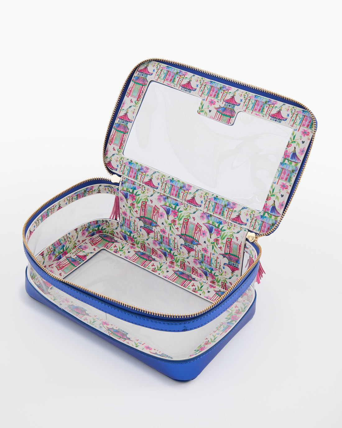 Metallic Blue Tile Storage Bag