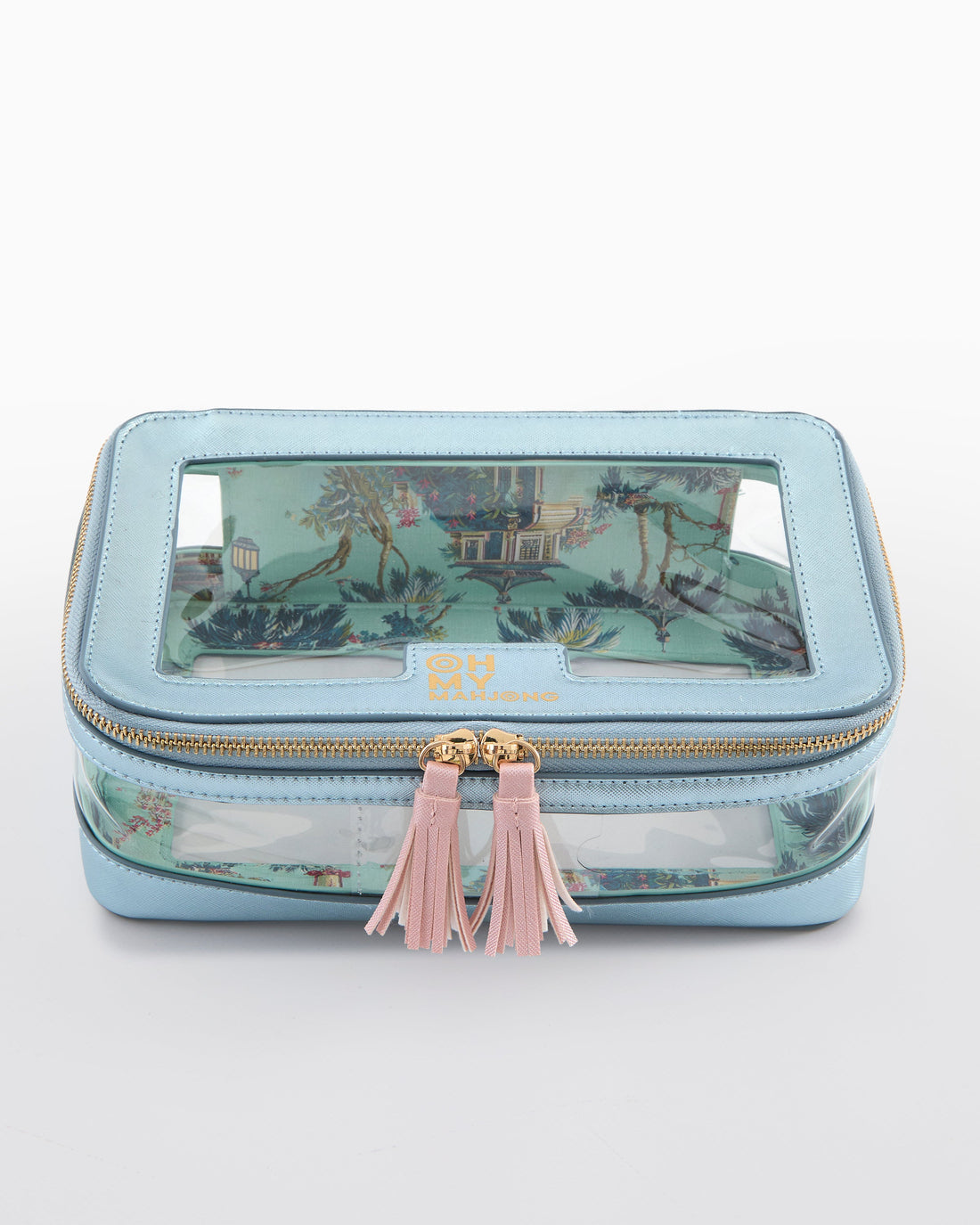 Metallic Light Blue Tile Storage Bag