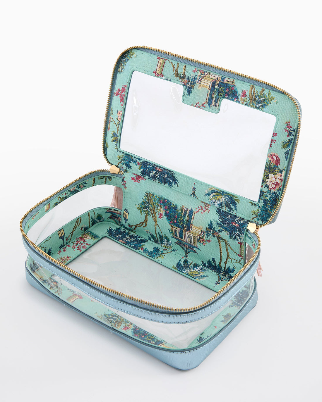 Metallic Light Blue Tile Storage Bag