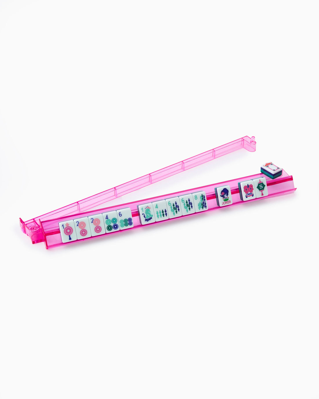 Multi Color Acrylic Rack & Pushers Set Mahjong