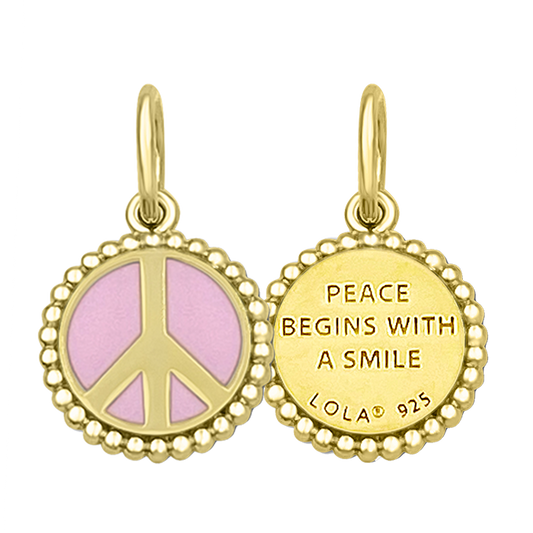 Peace Sign All Gold Pendant