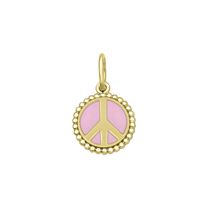 Peace Sign All Gold Pendant