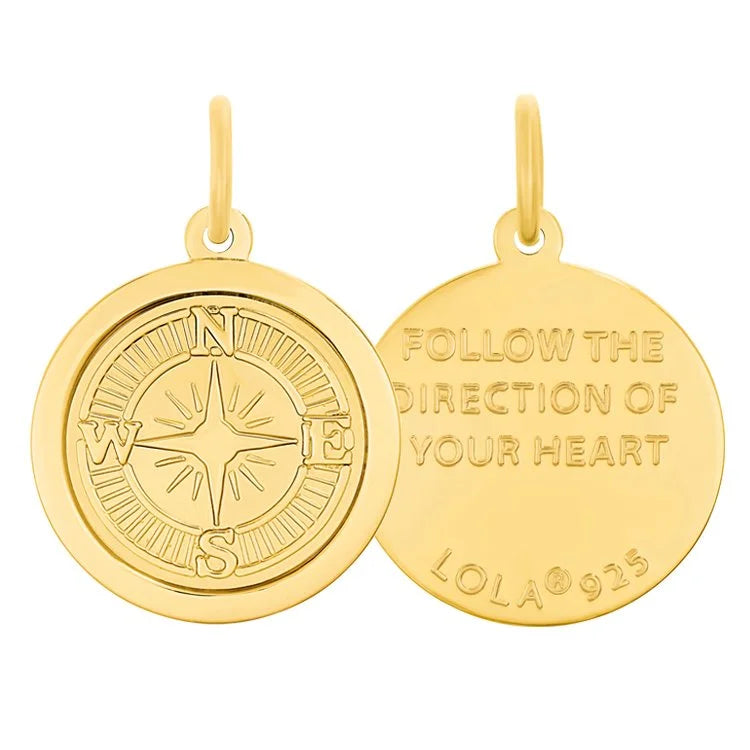 Compass Rose All Gold Pendant