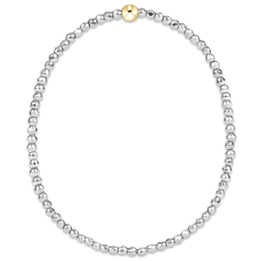 Silver Faceted Hematite - 2mm Bead Bracelet