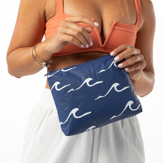 Small Pouch - Seaside - White & Navy