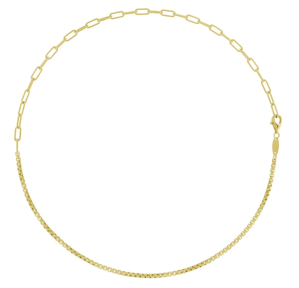 Oval & Rounded Box Split Chain Gold