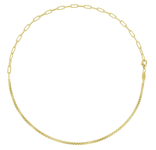 Oval & Rounded Box Split Chain Gold