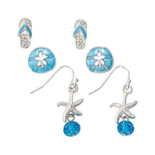 Blue Coastal Trio Earrings
