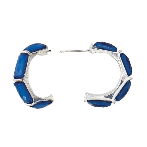 Navy and Silver Hoops