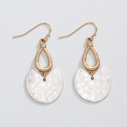 Two Toned Hammered Earrings