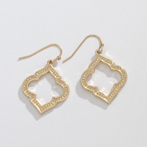 Ornate Gold Teardrop Earrings