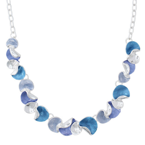 Silver and Blue Enamel Necklace