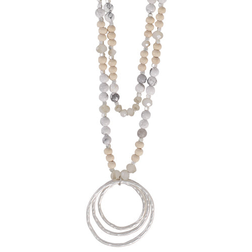 Silver Neutral with Howlite Necklace