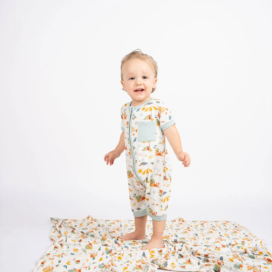 Beach Day Bamboo Baby Shortie Romper