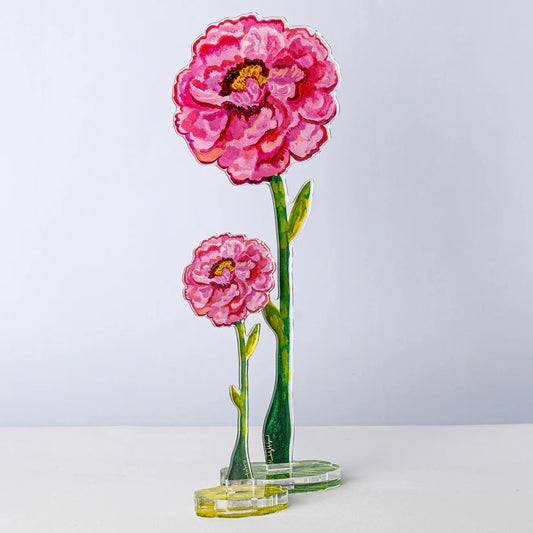 Tall Magenta Peony | 0.25in. Acrylic Floral - Large