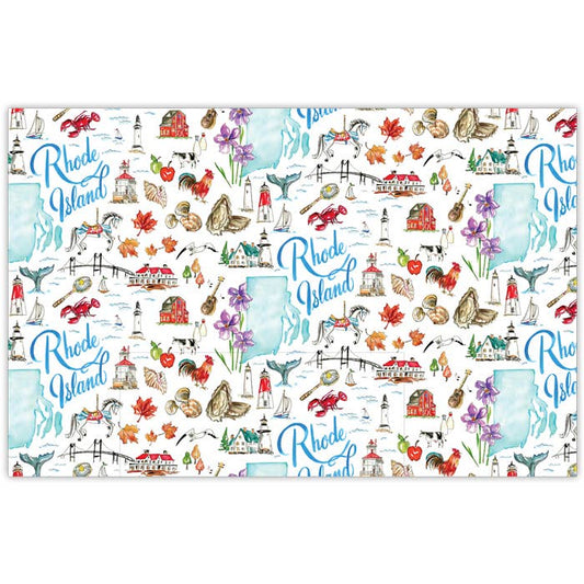 Rhode Island Handpainted Icons Pattern Placemat
