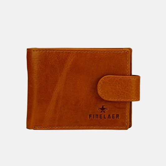 Finelaer Leather Slim Bifold Wallet With Coin Pocket