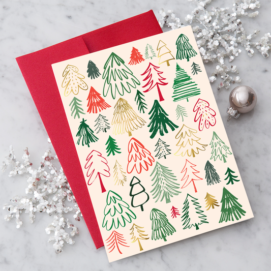 HH73 "Christmas Trees" Christmas Greeting Card