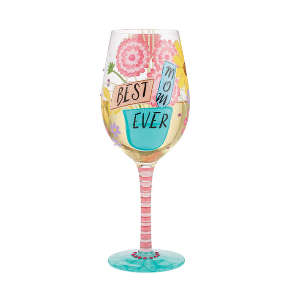 Best Mom Ever Hand Painted 15 Ounce Wine Glass