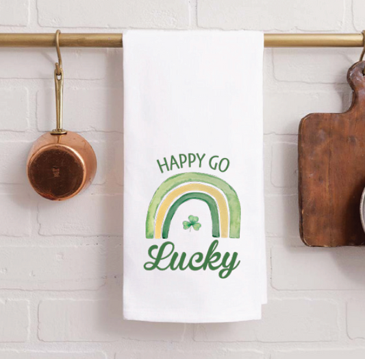 Happy Go Lucky Tea Towel