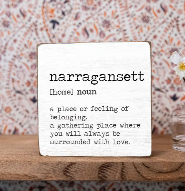 Narragansett Definition (2) Wooden Block
