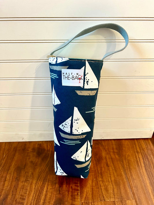 Navy Sails Insulated Wine Bag