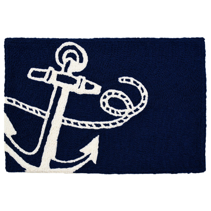 Navy Anchor 20" X 30" Jellybean Rug