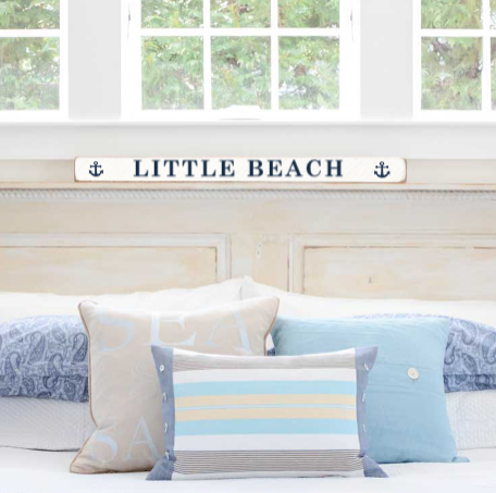 Little Beach Wooden Sign with Anchors