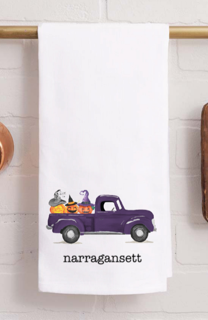 Narragansett Jack O Lantern Truck Tea Towel